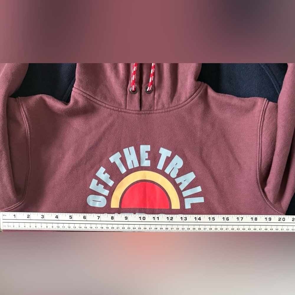 Vans Outdoor Club Hoodie 🌄 Retro Trail Graphic – Size S – Maroon & Mint - Picture 8 of 10